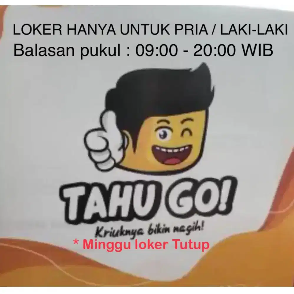 Lowongan kerja TahuGo! (LOKER)