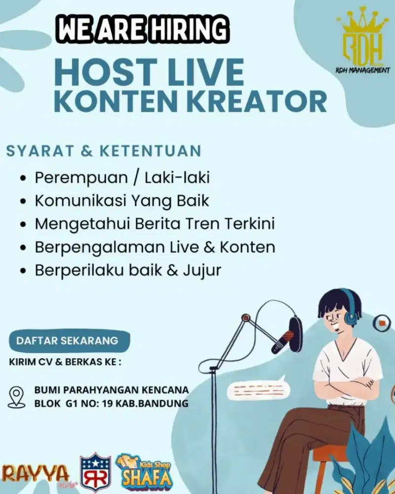 LOWONGAN KERJA LIVE STREAMING DAN KONTEN KREATOR