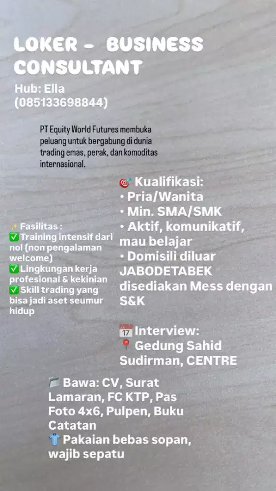 Loker business consultan