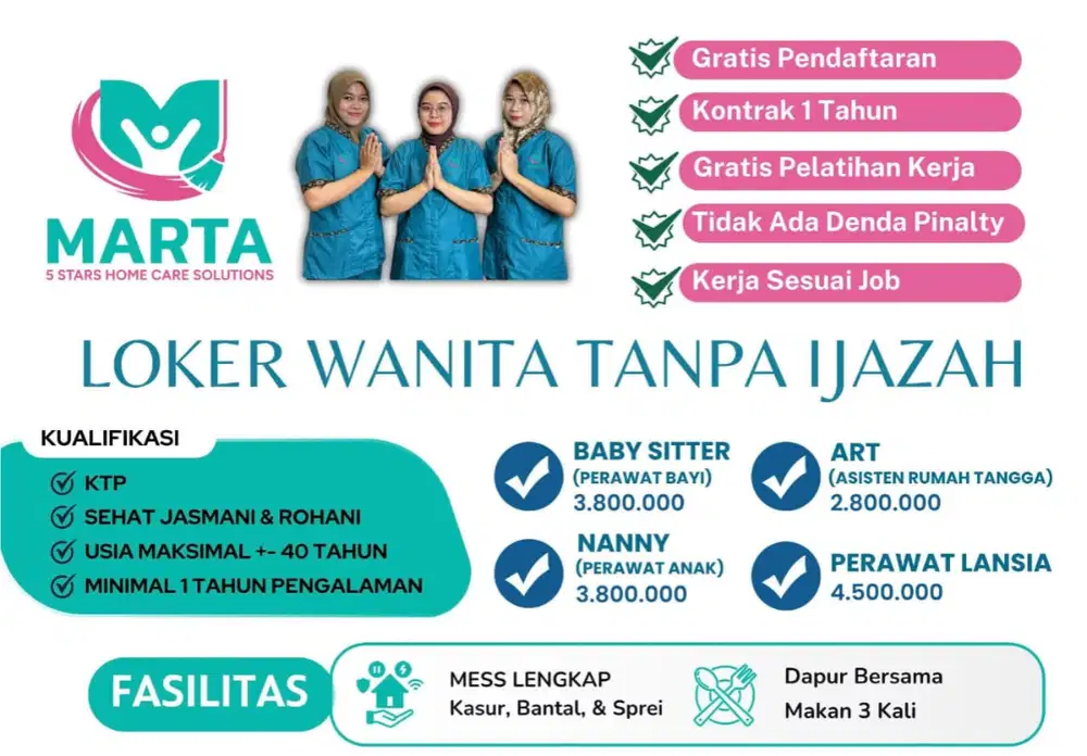 Lowongan Kerja ART Babysitter Perempuan