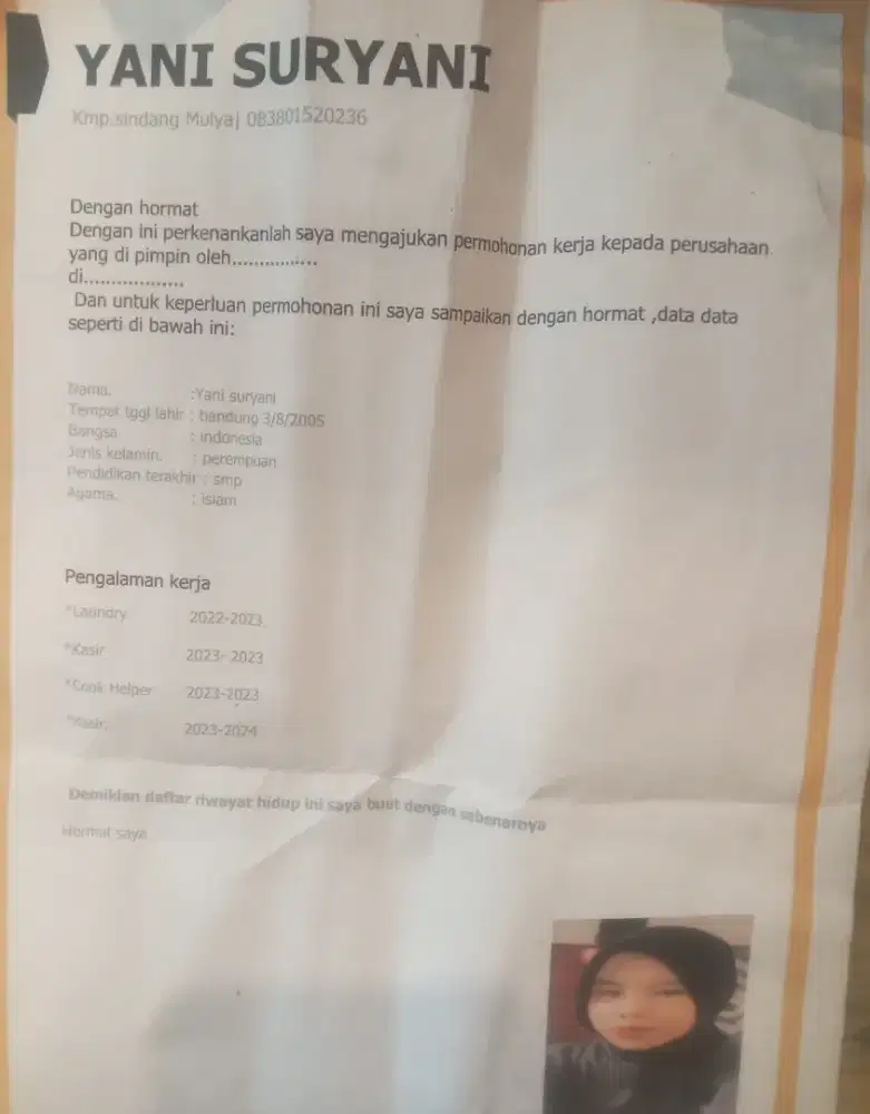 Sedang mencari lowongan kerja yg amanah buat saya sendiri