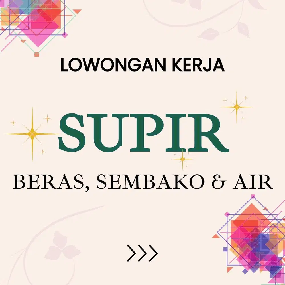 Dibutuhkan Supir mobil BOX