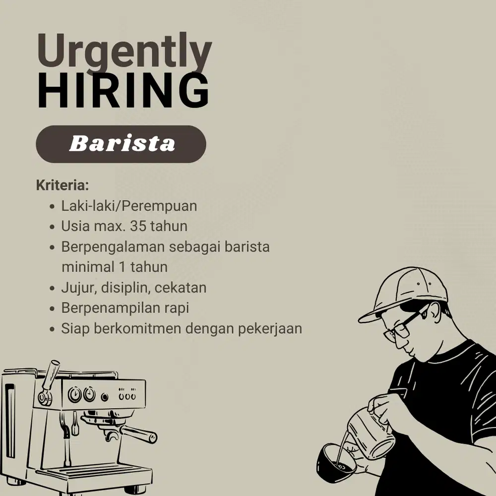 LOWONGAN BARISTA PAMULANG