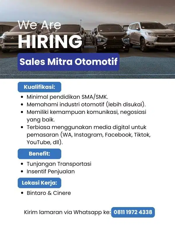 LOWONGAN SALES OTOMOTIF