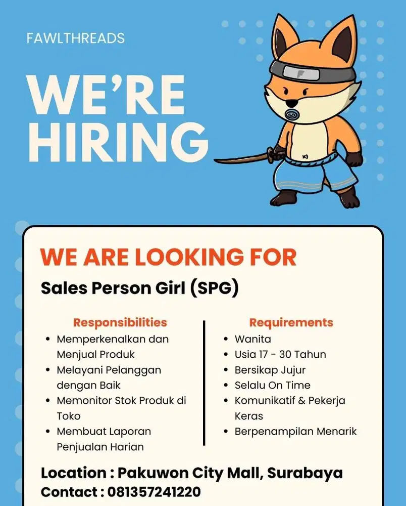 LOWONGAN SPG SURABAYA