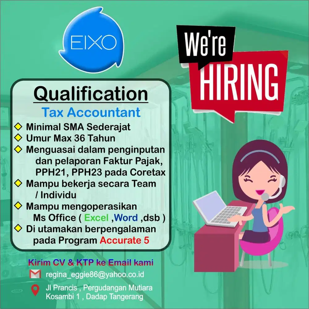 LOWONGAN KERJA TAX ACCOUNTANT
