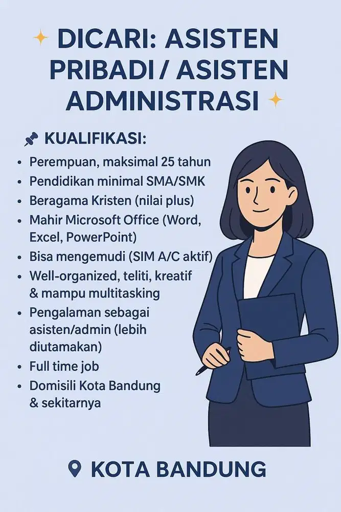 DICARI ASISTEN PRIBADI 