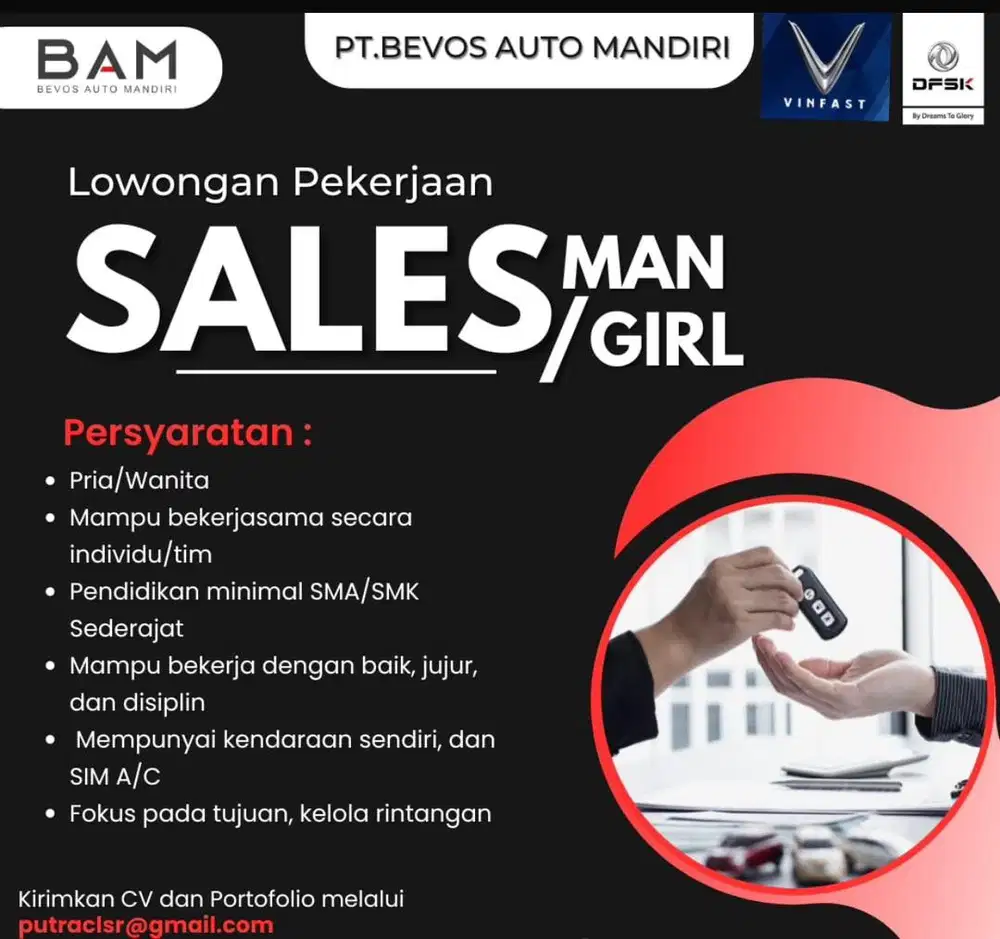 LOWONGAN KERJA MARKEETING SALES OTOMOTIF