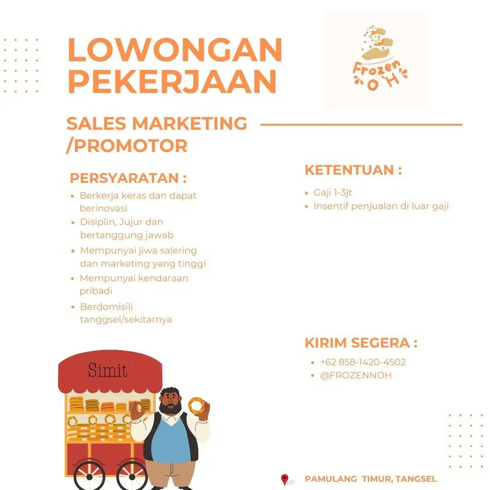 DIBUTUHKAN SALES MARKETING/PROMOTOR