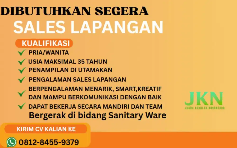 Lowongan sales sanitary