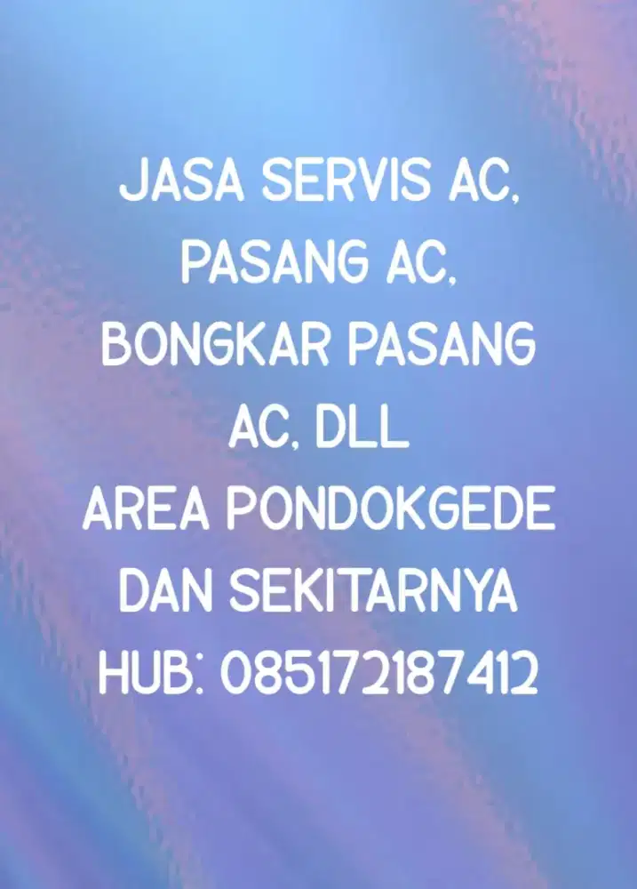 JASA SERVIS AC PONDOKGEDE