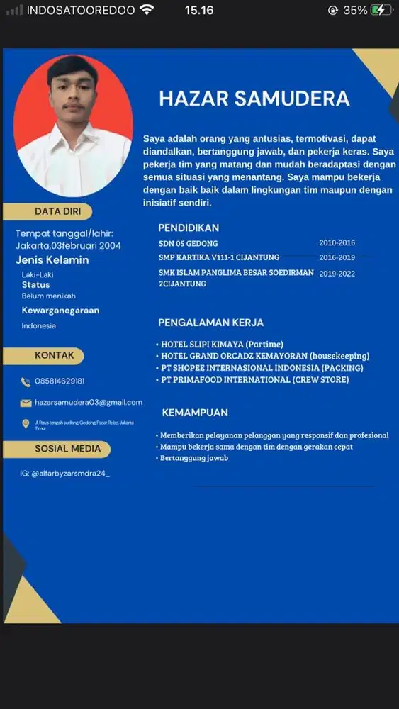 saya mencari pekerjan packing barang,shorter housekeeping dan cleaning