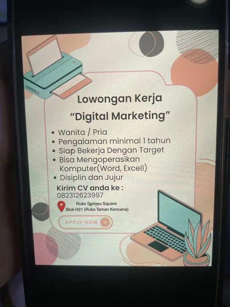 Dicari Admin digital marketing