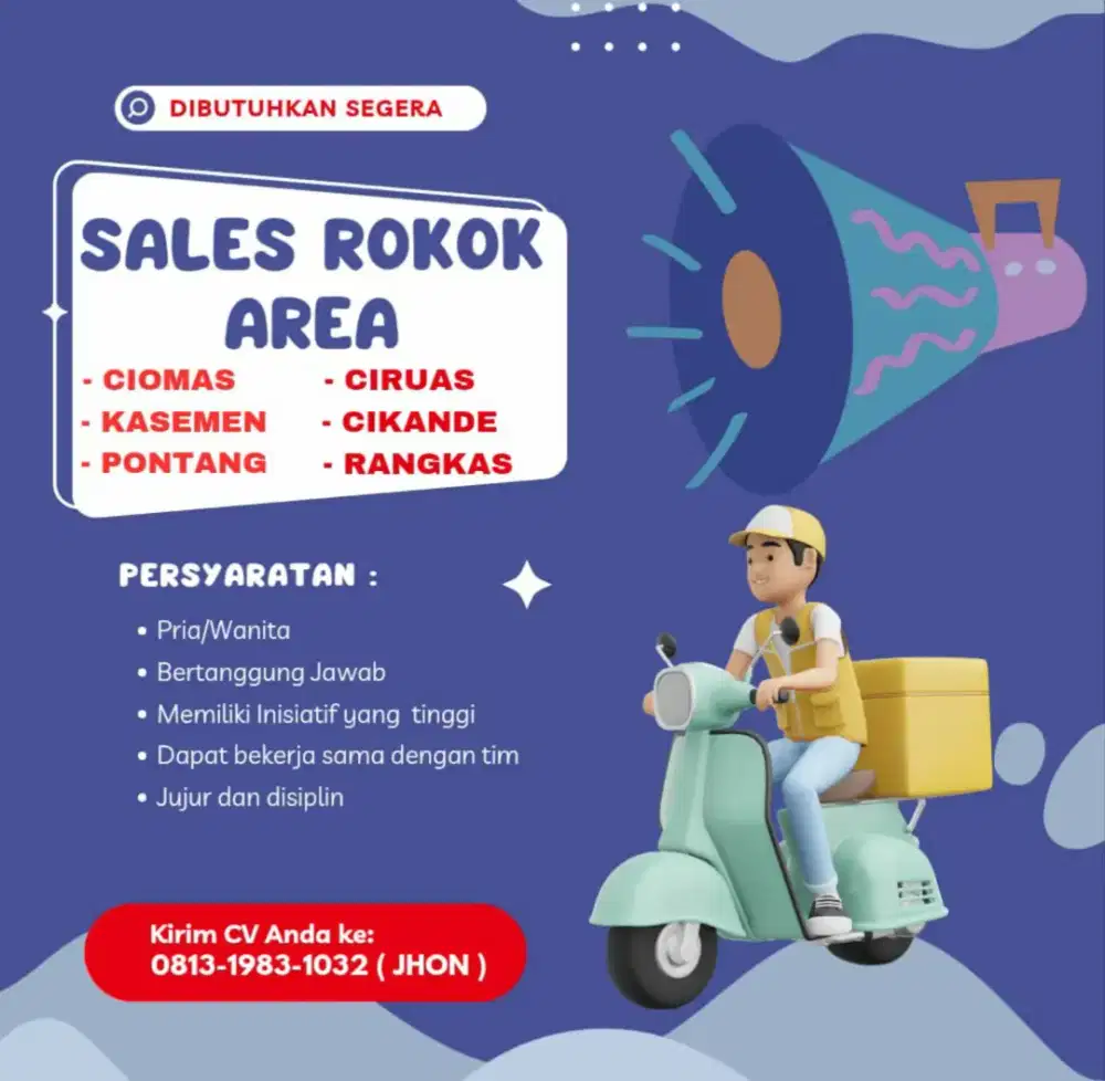 Lowongan kerja sales rokok motoris freelance
