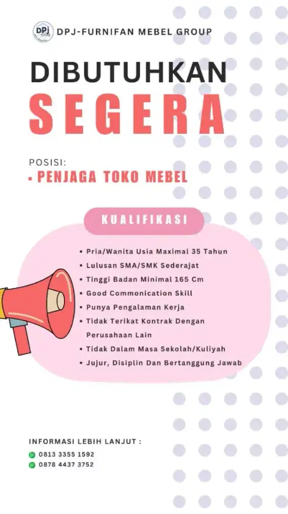 LOWONGAN SPB/SPG