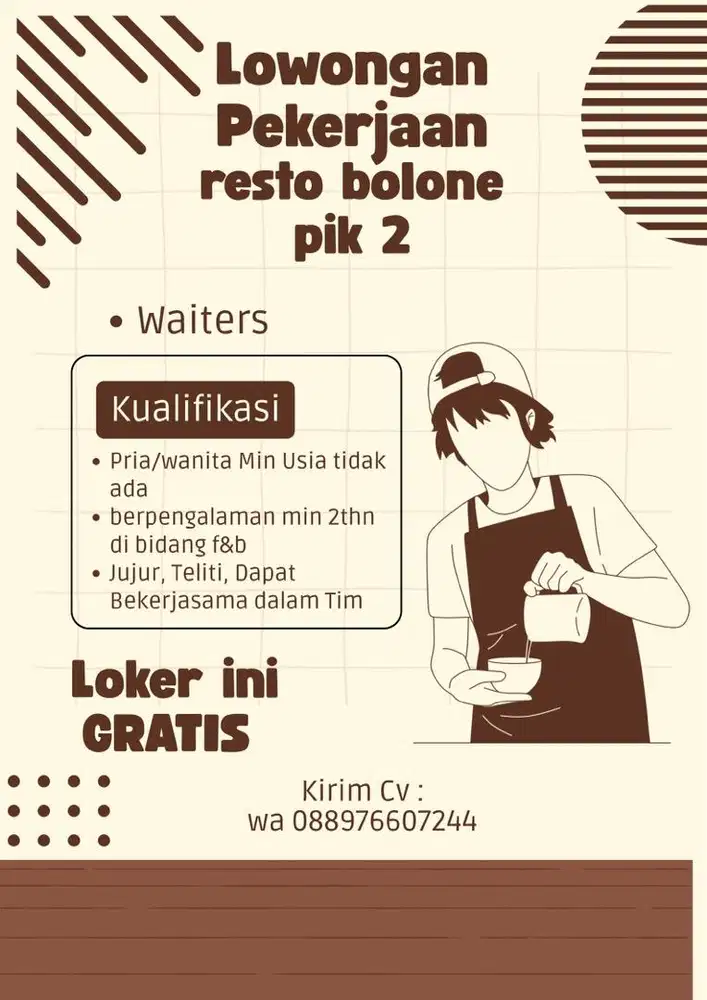 Waiters resto f&b