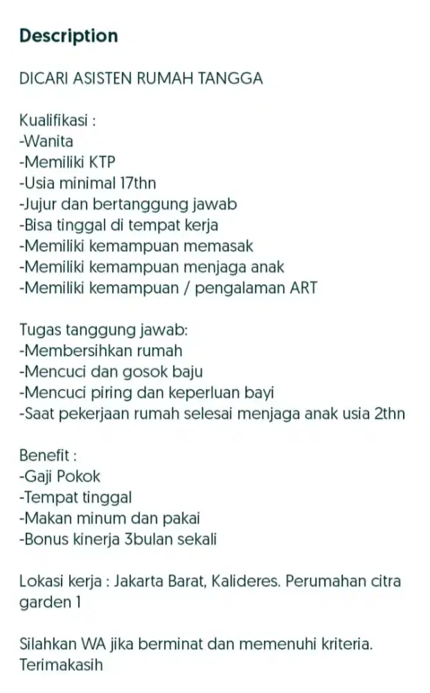 DIBUTUHKAN ART SEGERA