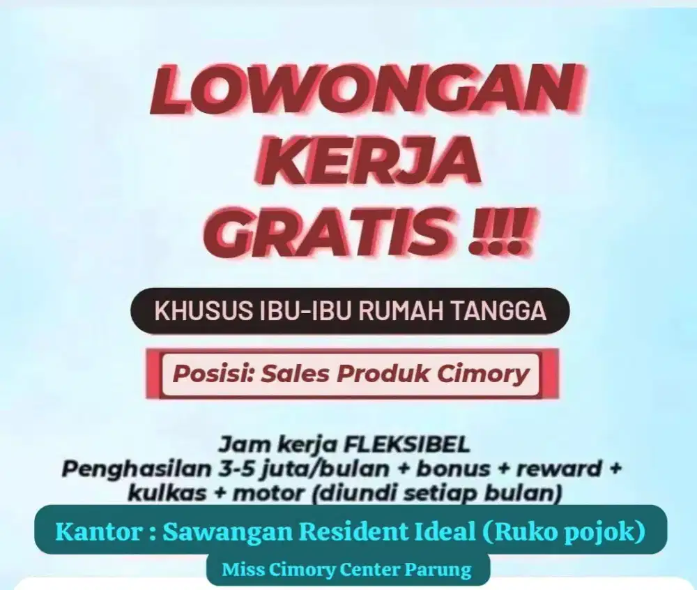 Lowongan kerja miss cimory