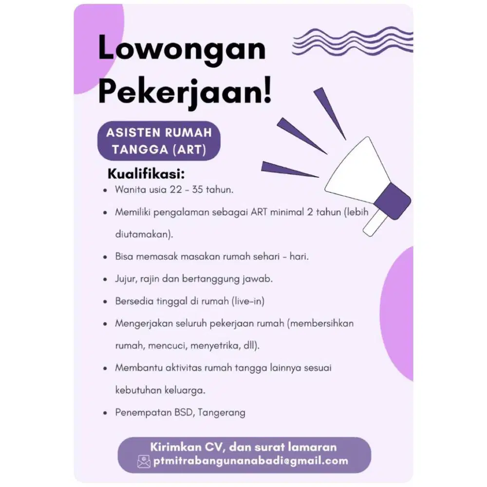 ASISTEN RUMAH TANGGA (ART)
