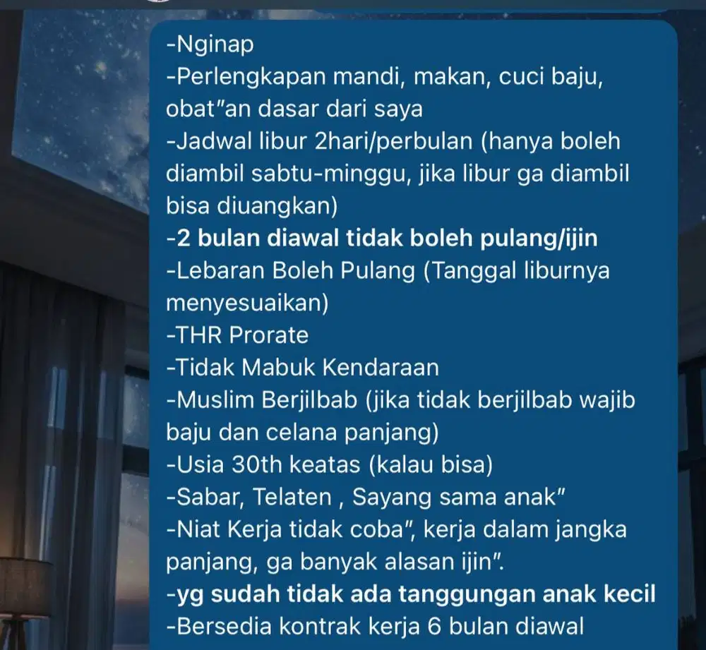 DIBUTUHKAN ART SERABUTAN (MOMONG, SETRIKA DAN JEMUR)