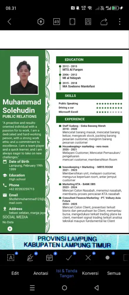 Ada loker apa yg cocok
