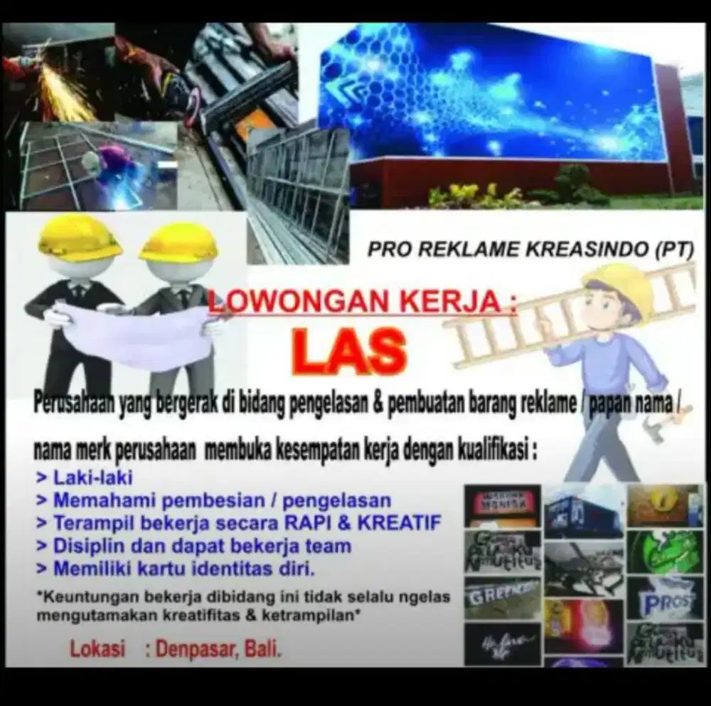 Tenaga las serabutan helper reklame advertising