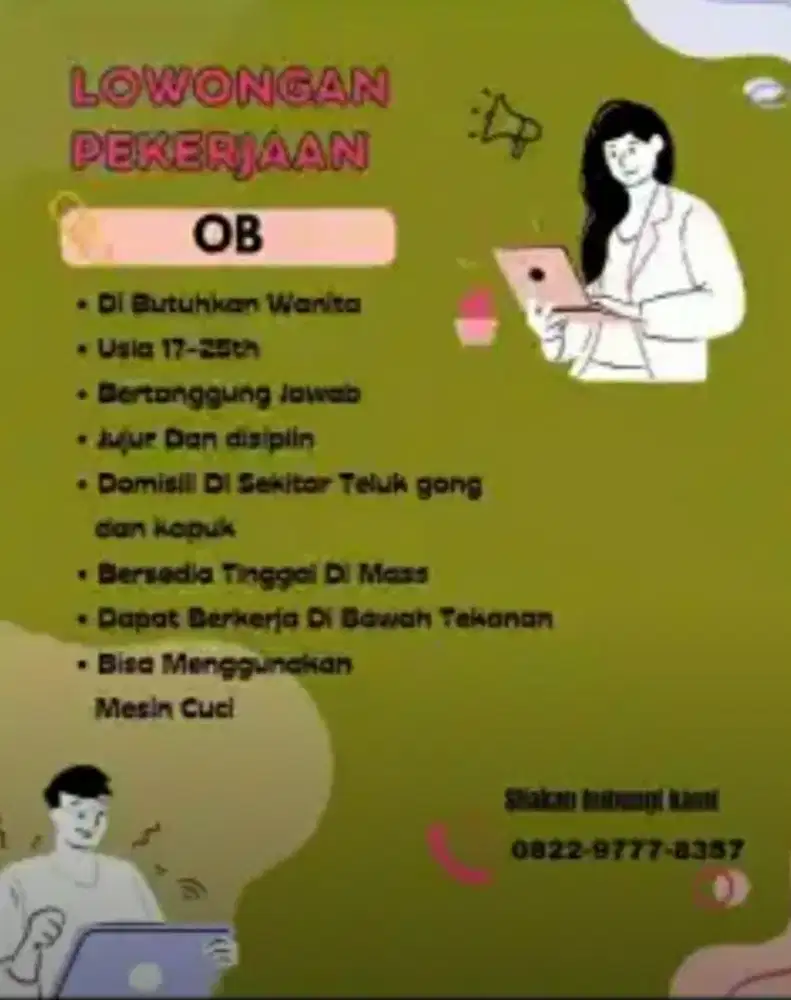 Dibutuhkan ob wanita berpengalaman