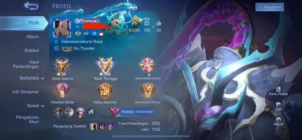 Akun Mobile Legend Ex Imo 100 — Kolektor Terhormat 1