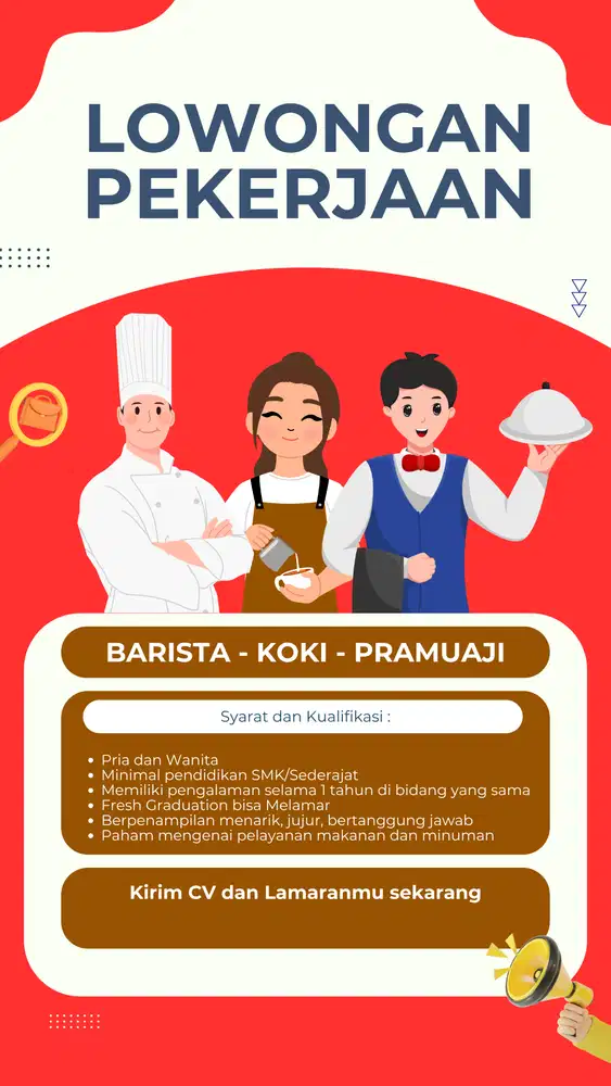 BARISTA - KOKI - PRAMUAJI