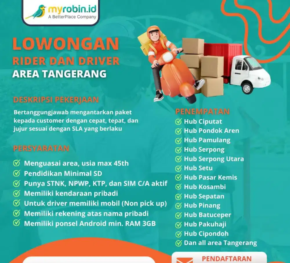 Lowongan kerja Kurir motor