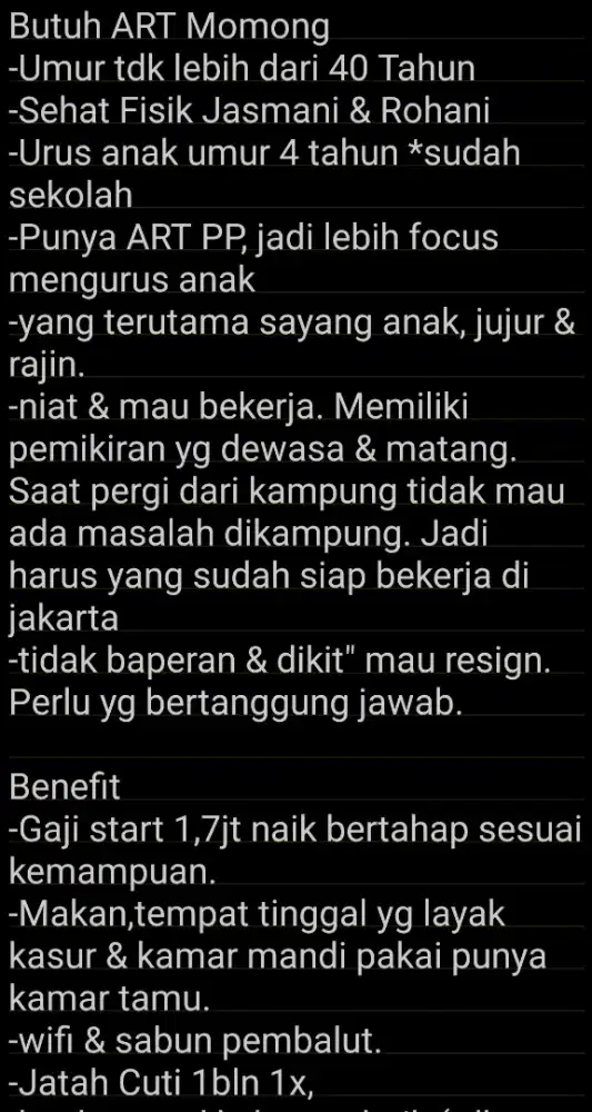 ART Momong Anak