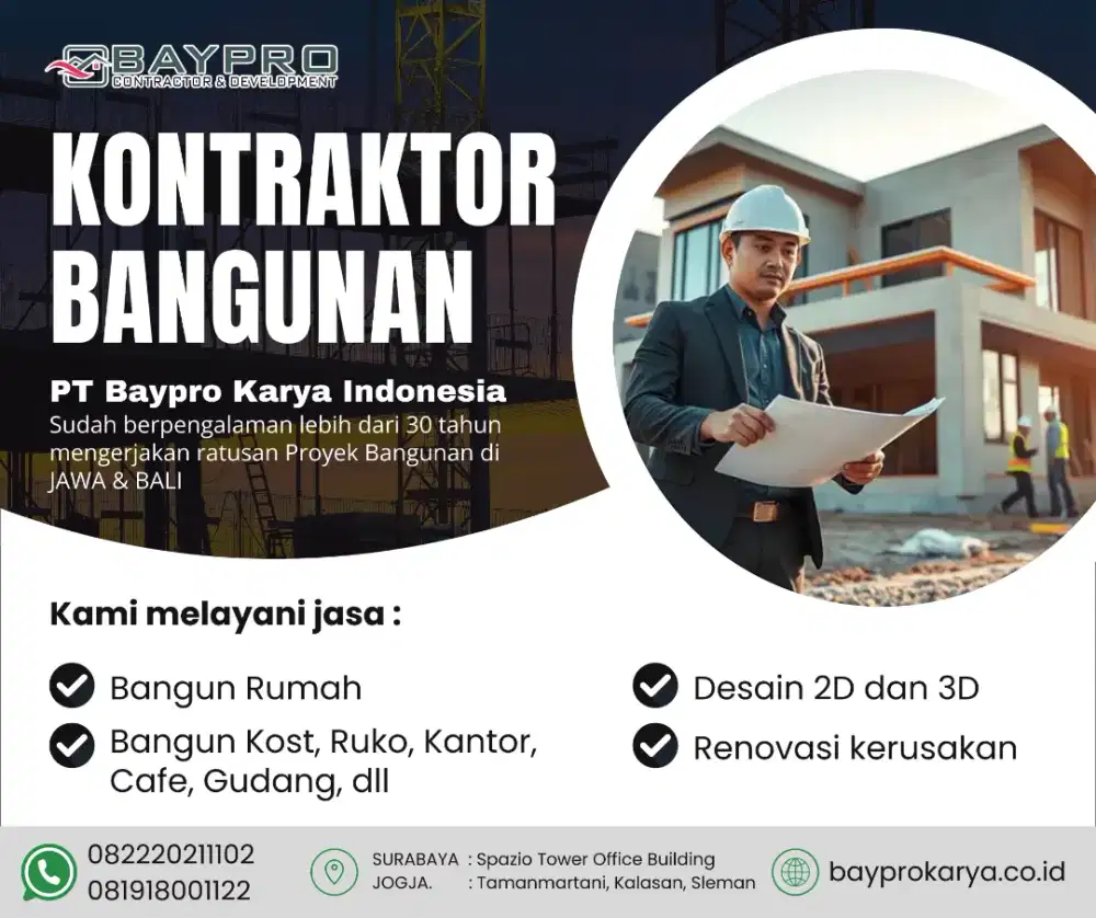 JASA BANGUN RUMAH KOST RUKO KANTOR GUDANG HOTEL , KONTRAKTOR BANGUNAN