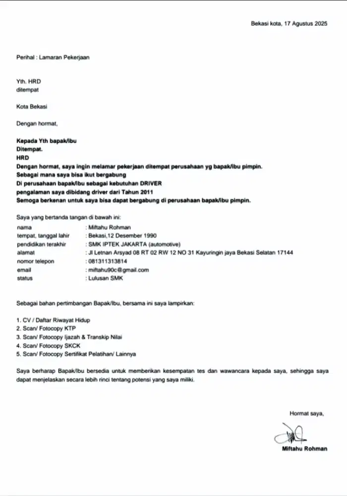 Driver manual/matii