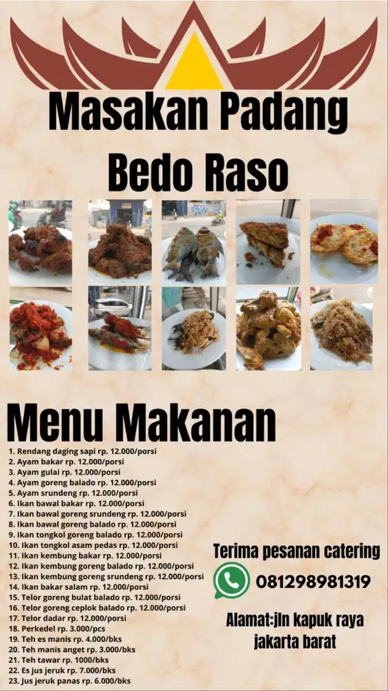 Rumah makan padang.Di cari pekerja wanita untuk secepatya