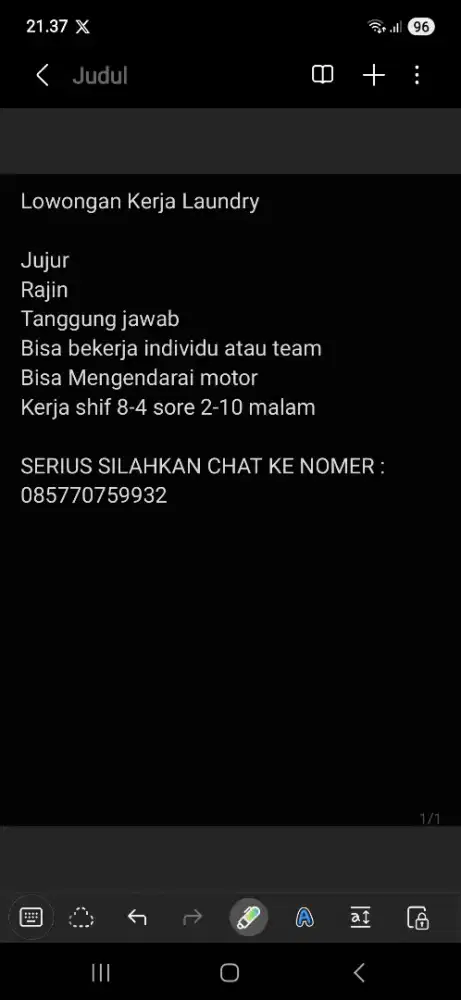 LOWONGAN KERJA LAUNDRY