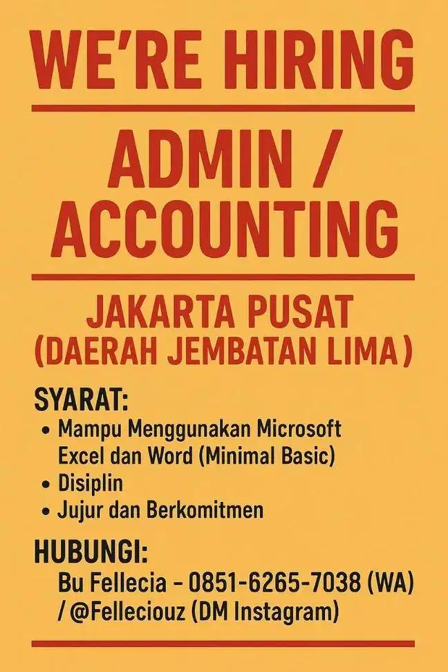 LOKER ADMIN JAKARTA