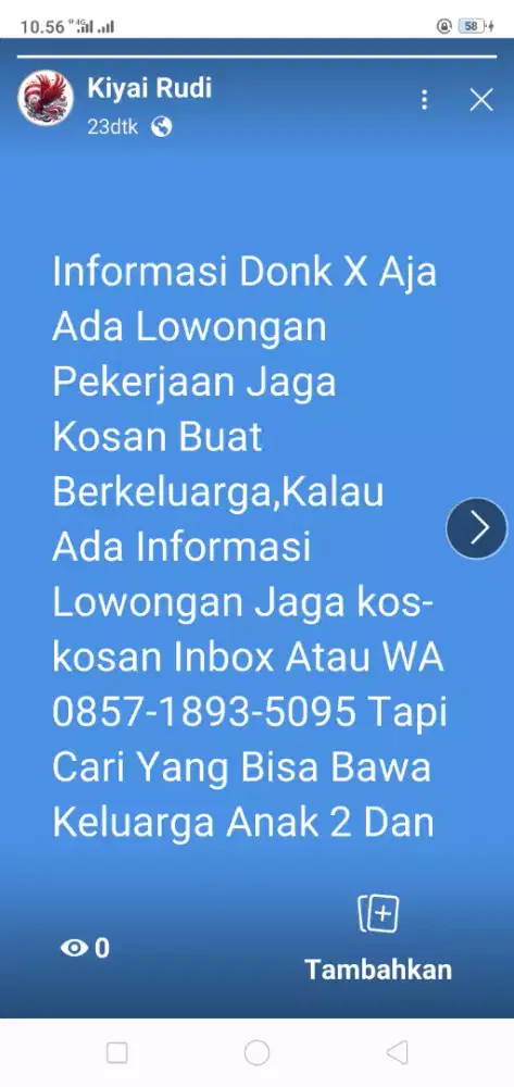 CARI LOWONGAN KERJA JAGA KOSAN BUAT BERKELUARGA
