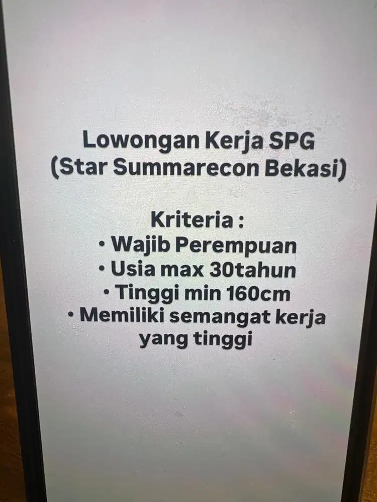 Lowongan Kerja SPG