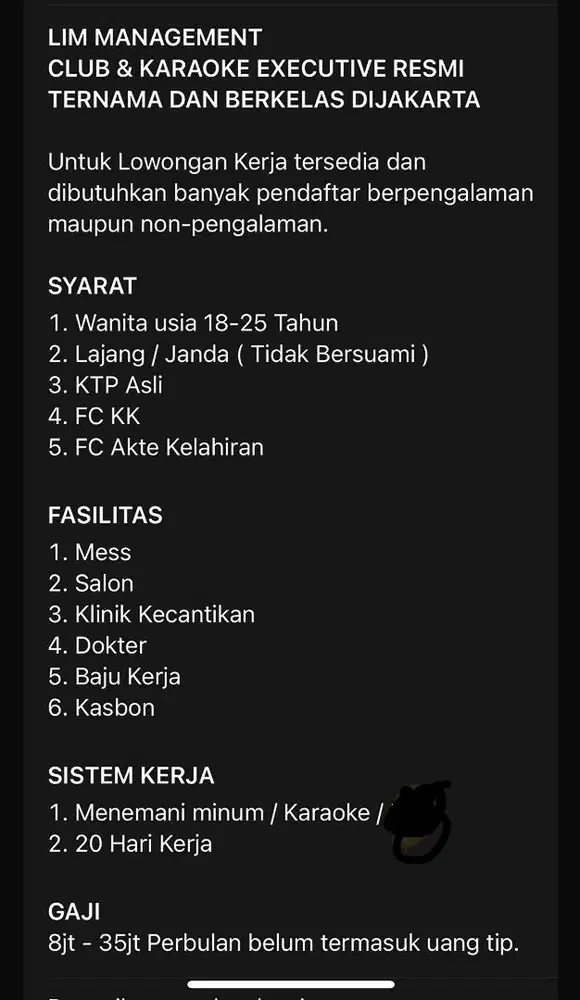 LOKER  club Executive Jakarta