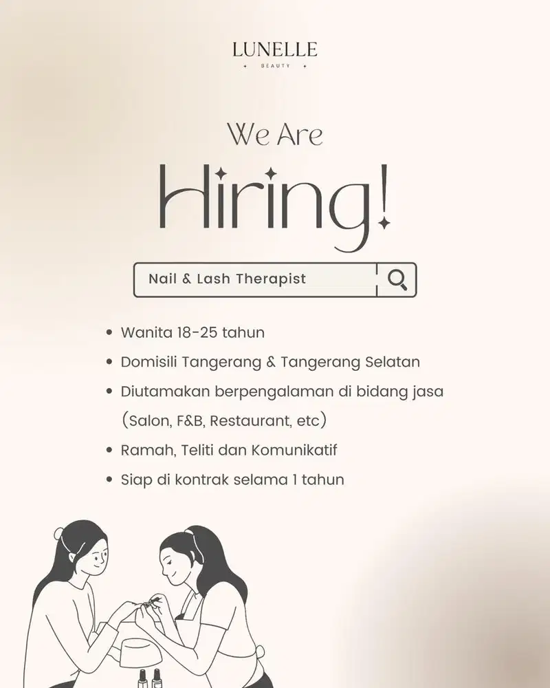 Lowongan Kerja Therapist Eyelash dan Nail Art