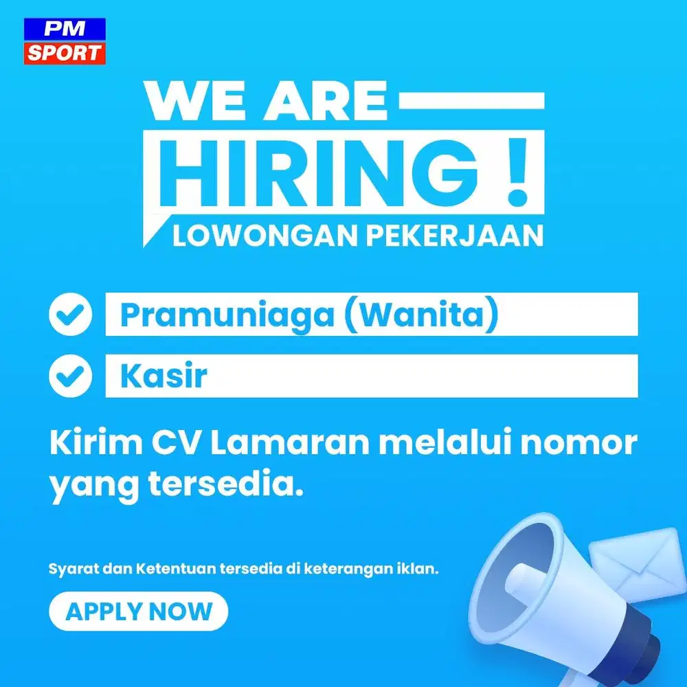 Dibutukan kasir dan pramuniaga wanita