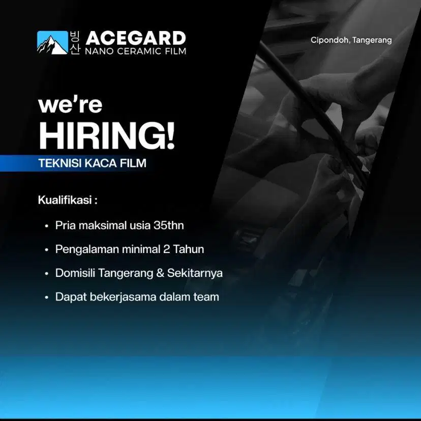 LOKER TEKNISI KACA FILM