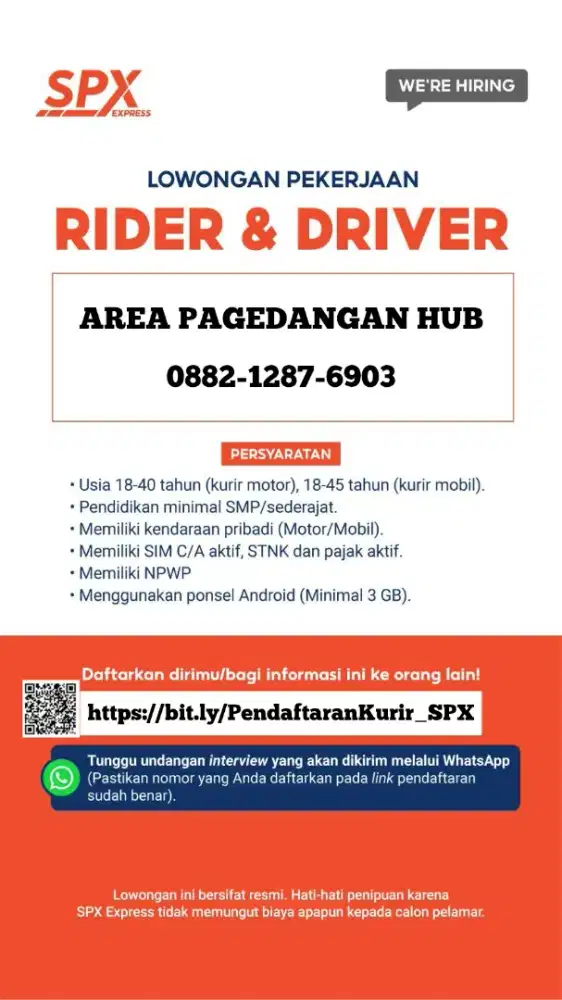 DIBUTUHKAN CEPAT KURIR MOTOR/MOBILSPX