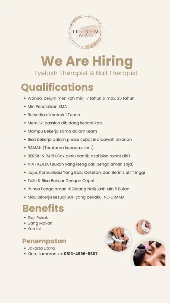 di cari nail terapis dan eyelash terapis