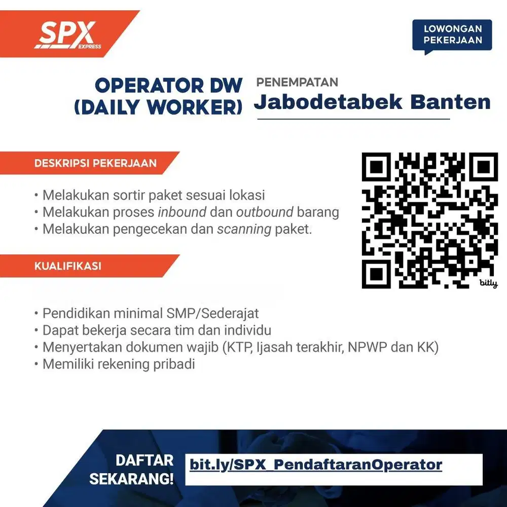 Lowongan Pekerjaan Operator Harian Shopee Express