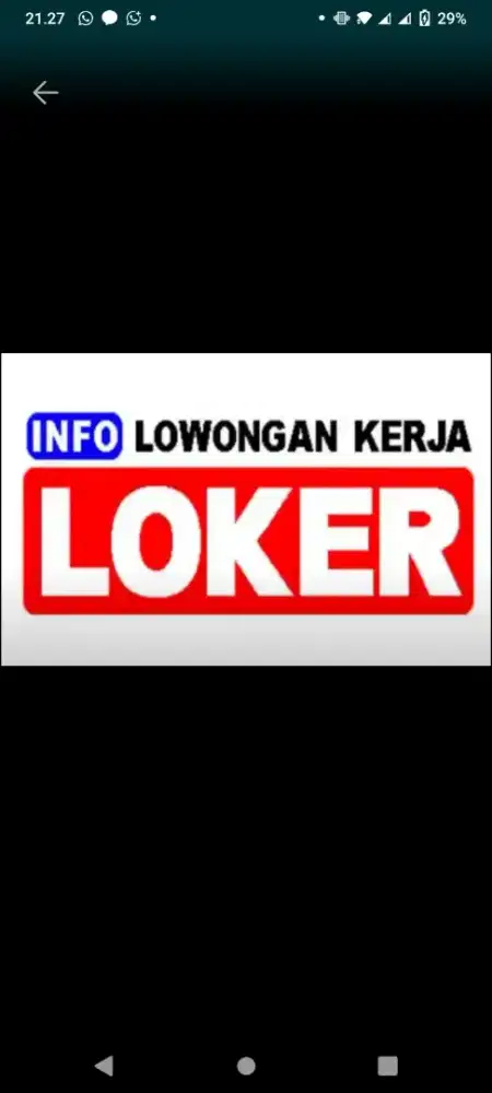 Yg minat kerja silahkan daftar loker terbaru