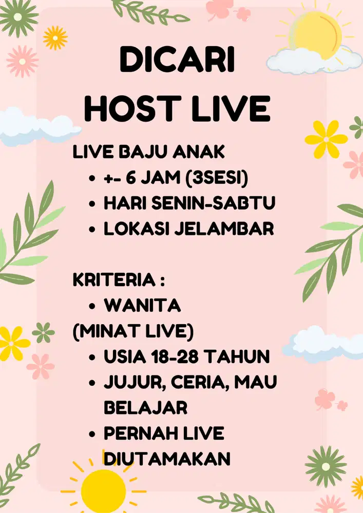 DICARI LIVE BAJU ANAK