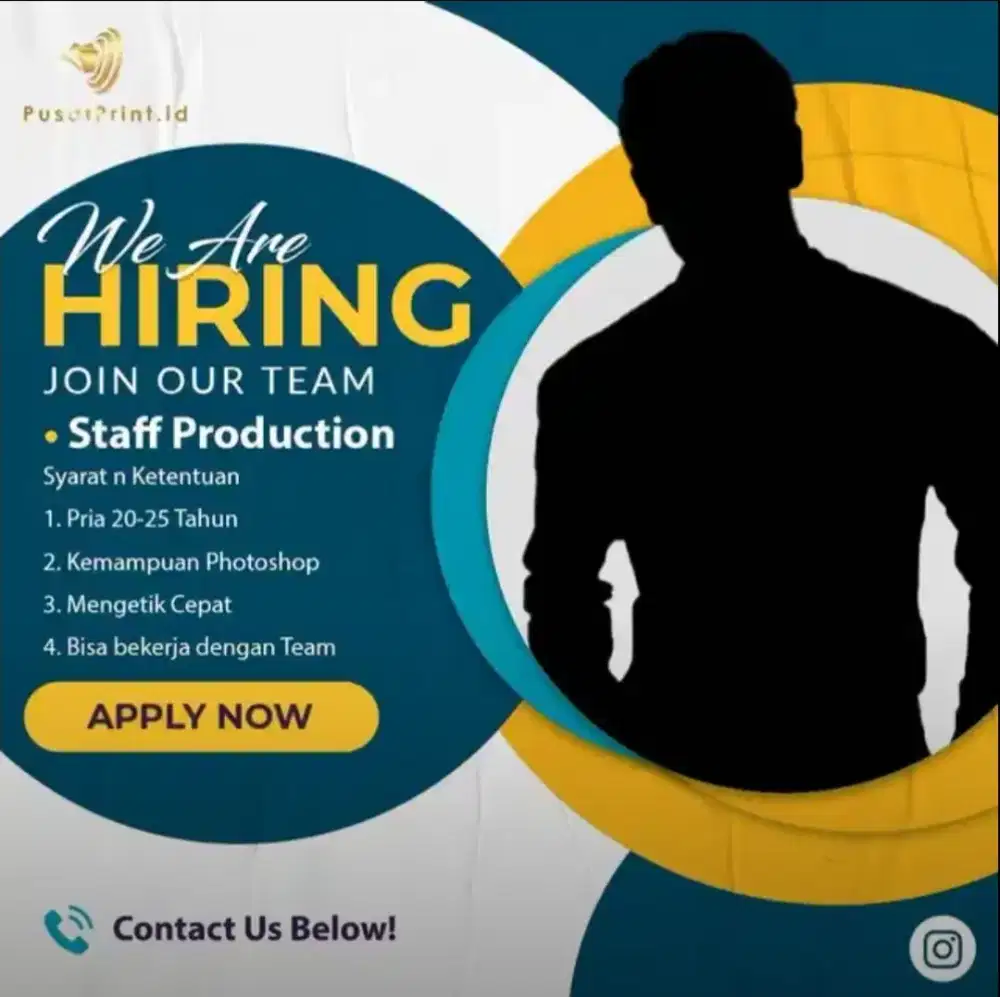 LOKER DESAIN GRAFIS PERCETAKAN DESK PRINT SET UP