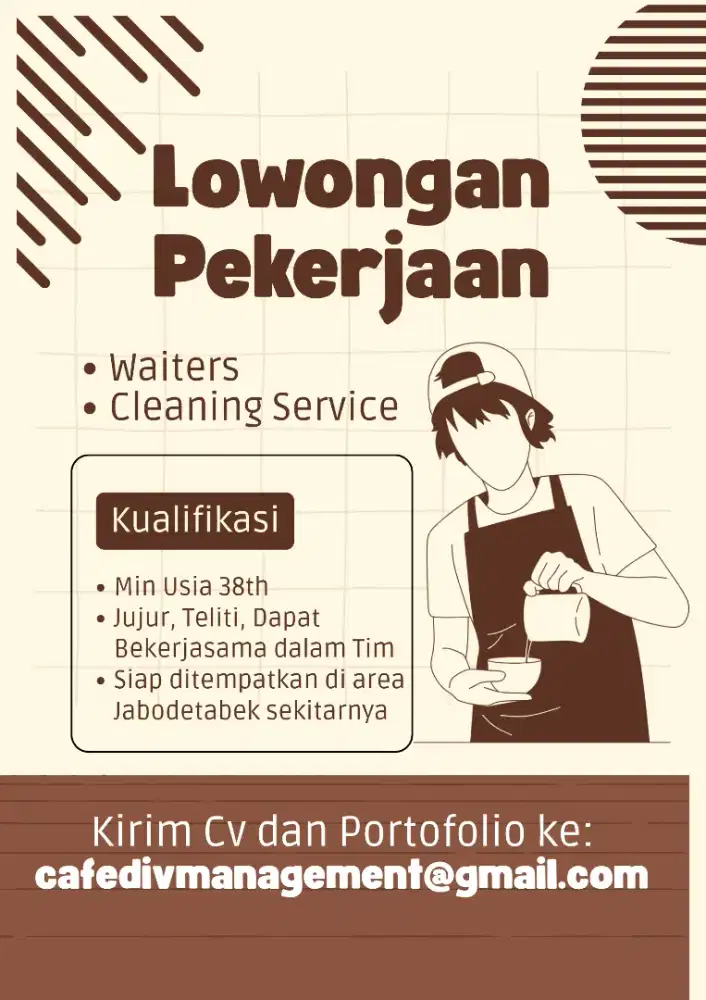 Membutuhkan pegawai cafe & resto