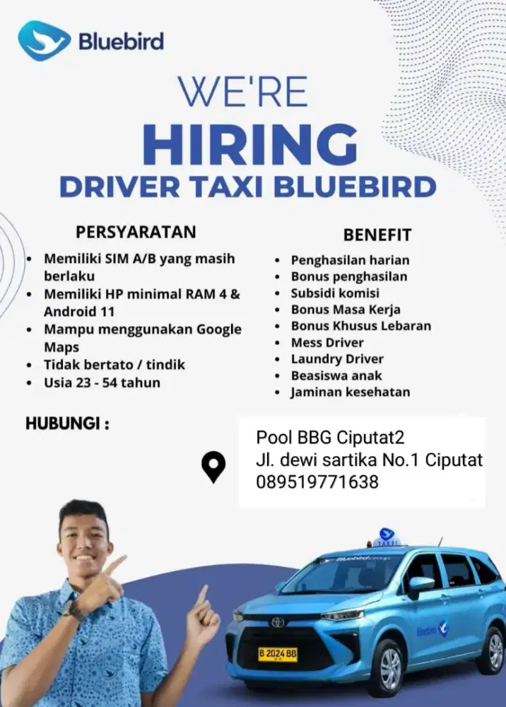 driver supir sopir taxi bluebird